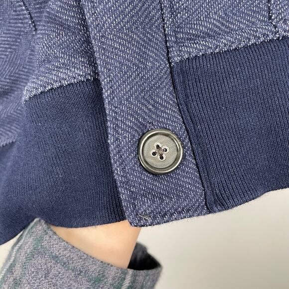 Banana Republic Sweater Jacket Mens XL Navy Blue Funnel Neck Zip Up Sweatshirt - Picture 8 of 11